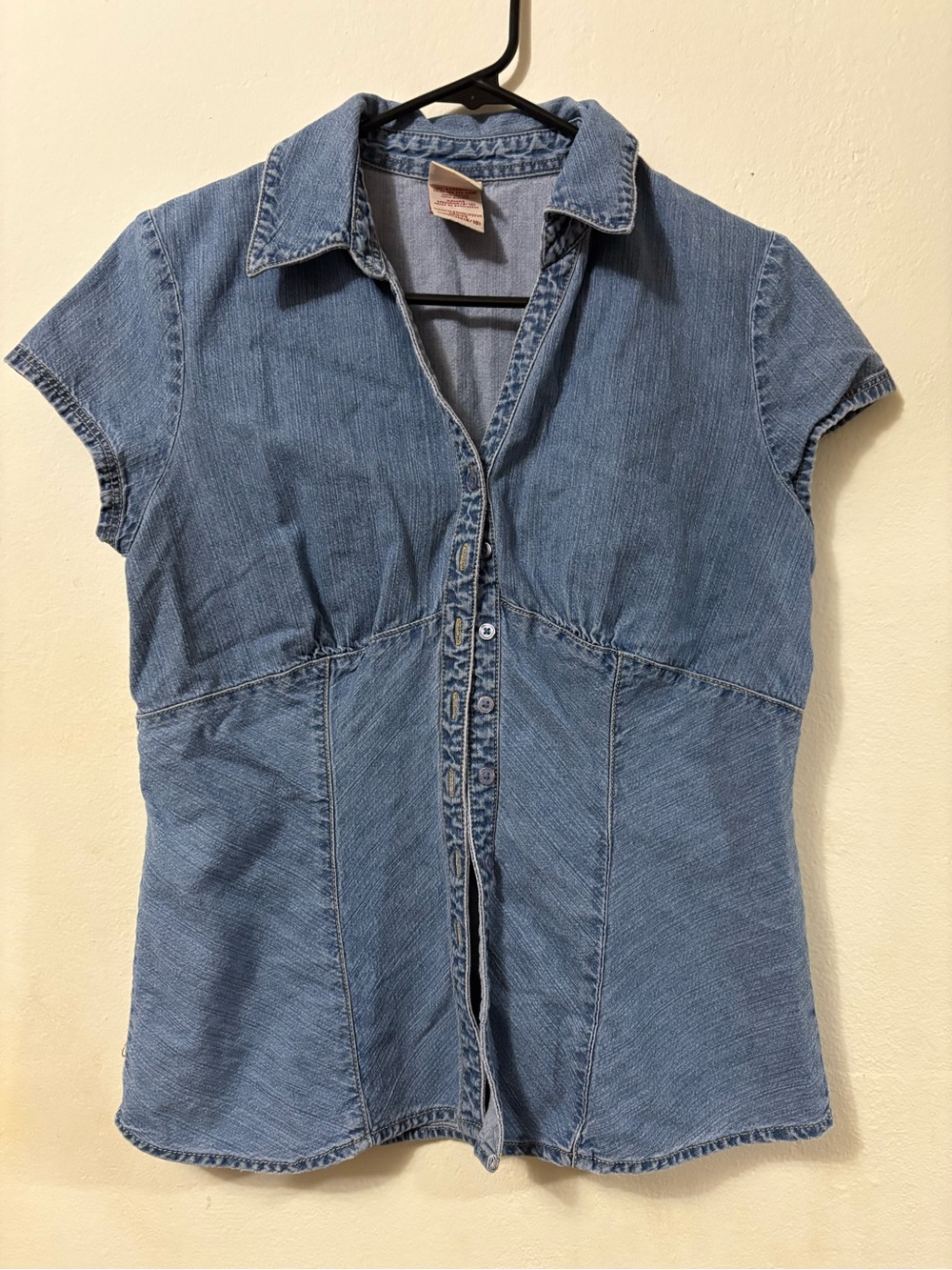 VTG womenβs faded glory denim button up shirt size medium